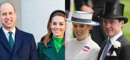 Collage of Prince William and Kate-Beatrice and Edoardo