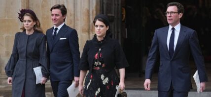 Princess Beatrice, Edoardo Mapelli Mozzi, Princess Eugenie and Jack Brooksbank attend a Service
