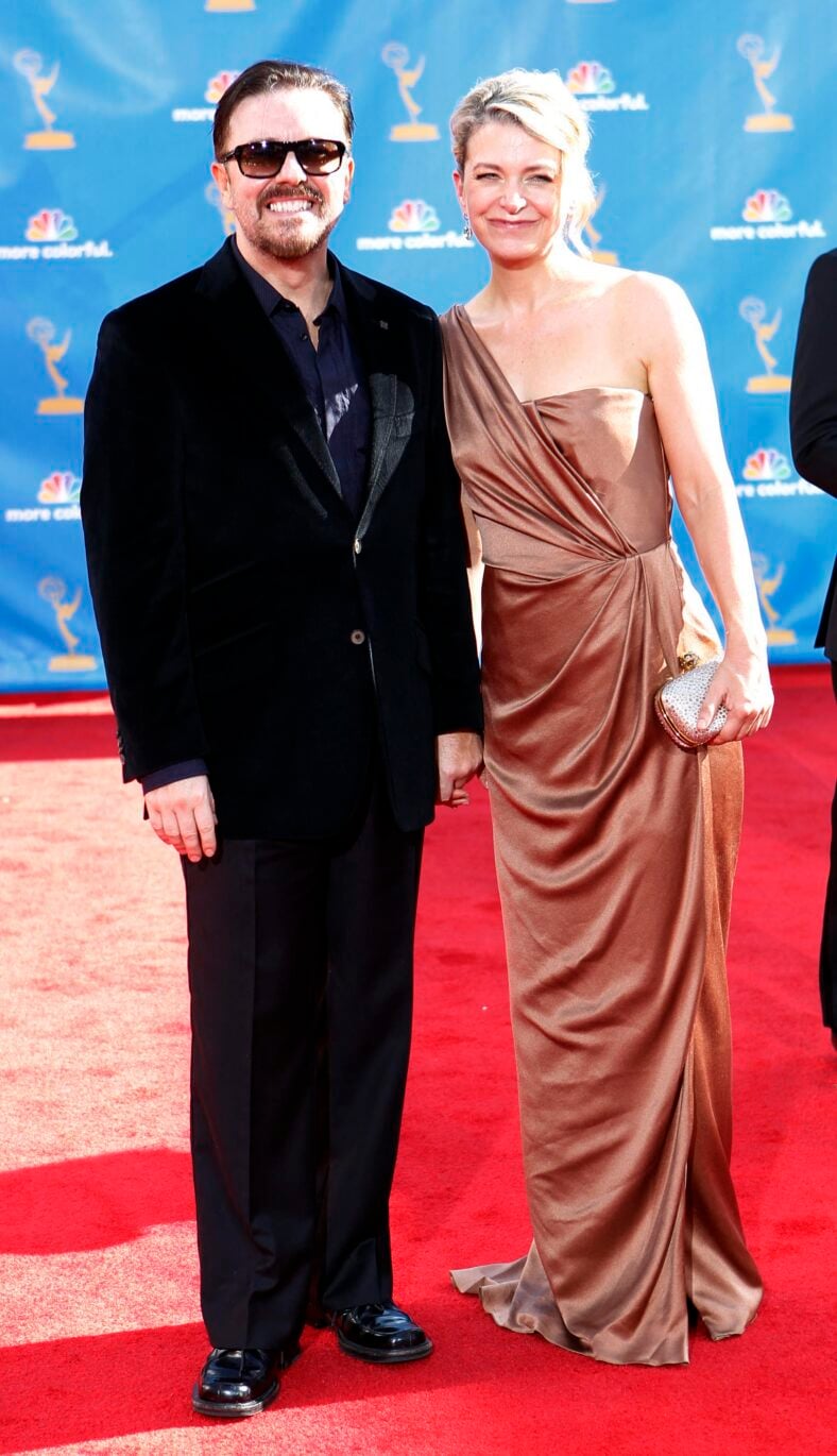 Ricky Gervais and Jane Fallon at the 62ND ANNUAL PRIMETIME EMMY AWARDS