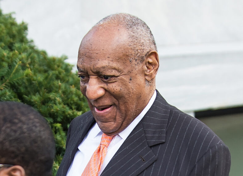 Bill Cosby talking to reporters