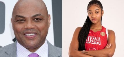 Photo collage of Charles Barkley, Angel Reese