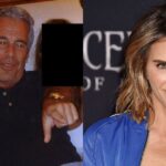 Jeffrey Epstein with unidentified women (left) Jillian Michaels (right)