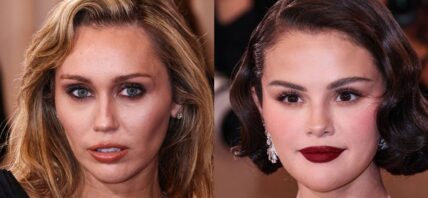 Miley Cyrus (left) Selena Gomez (right)