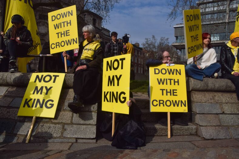 Anti-Monarchy Protest Outside Westminster Abbey On Commonwealth Day