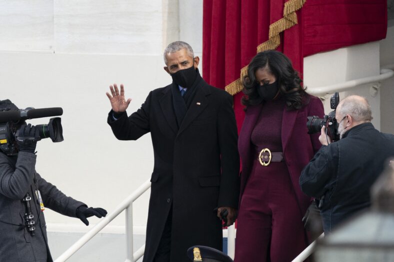 Barack and Michelle Obama at Joe Biden's inauguration