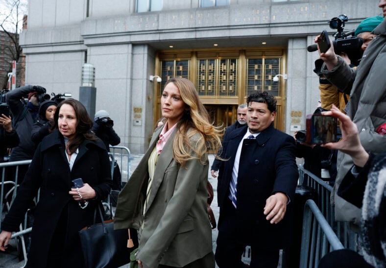 Blake Lively exits court