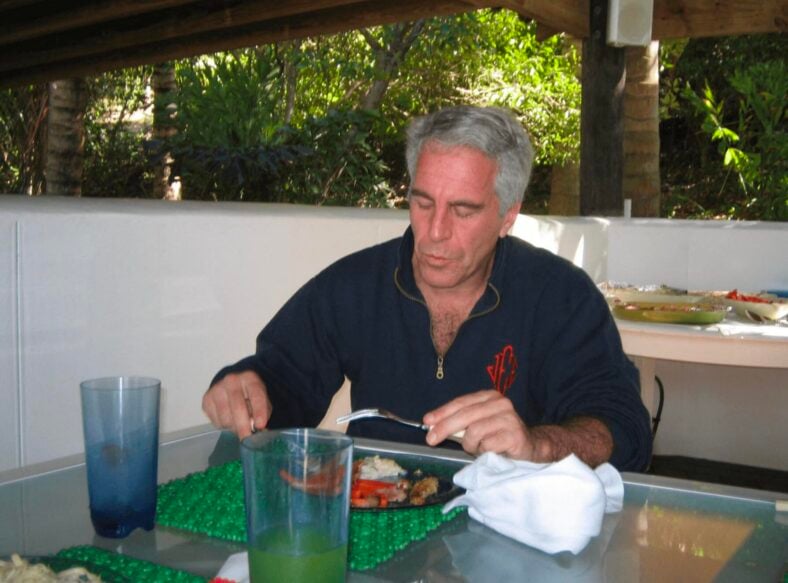 Jeffrey Epstein dining at an undisclosed location