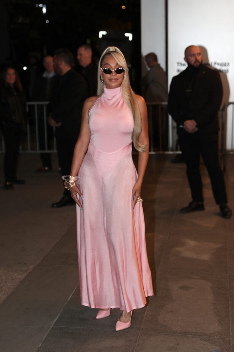 La La Anthony in a pink dress