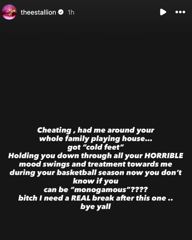 Megan Thee Stallion's cryptic post