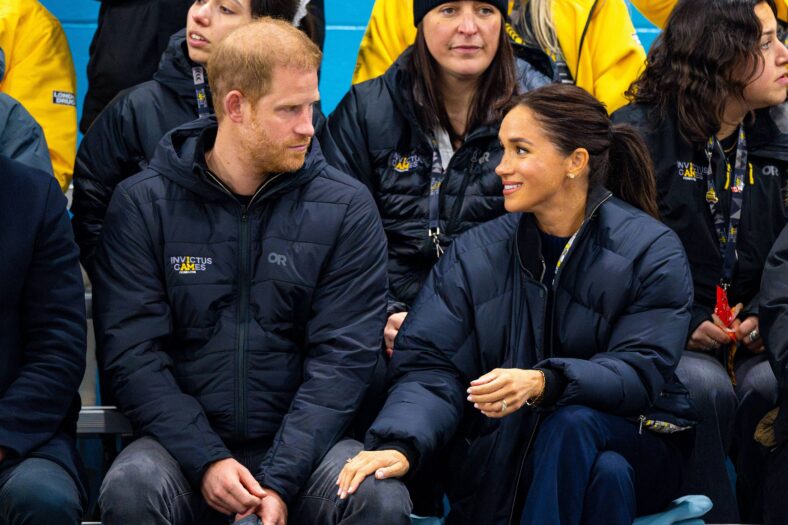 Prince Harry and Meghan Markle courtside