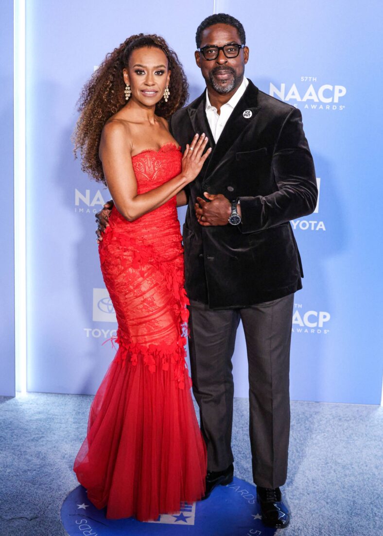 Ryan Michelle Bathe and Sterling K. Brown at the 57th Annual NAACP Image Awards