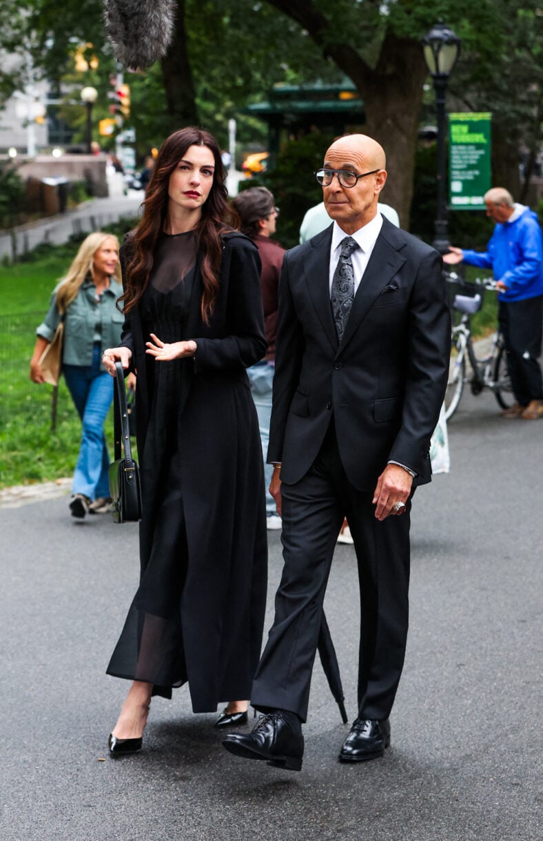 Anne Hathaway and Stanley Tucci