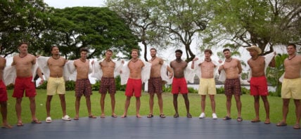 Bradley Bobbit, Malik Quisenberry, Zach Guzman, Preston Viltz, Kai Stone, Braeden Holliday, Xzavier Odom, Ethan McCormick, Kris Telhami, Clint Smith, Peter Cipriano in episode 201 of Temptation Island.