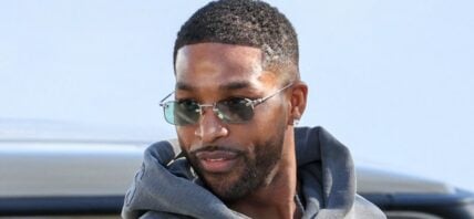 Tristan Thompson is seen out for lunch at Il Pastio