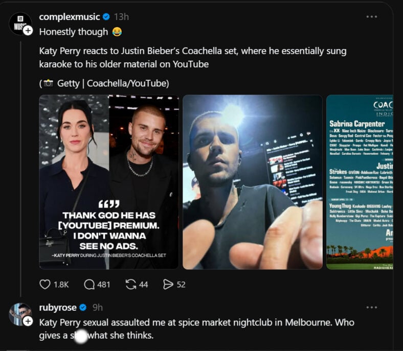 Ruby Rose accuses Katy Perry of Assaul