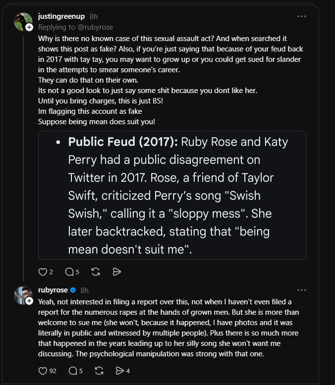 Ruby Rose on Katy Perry