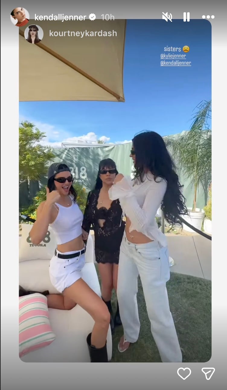 Kendall Jenner, Kylie Jenner, and Kourntey Kardashian at Coachella
