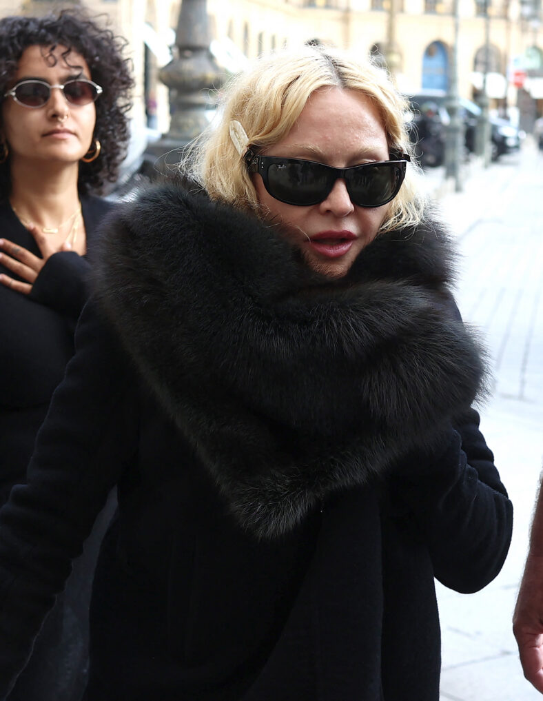 Madonna seen returning her hotel during Paris fashion week France