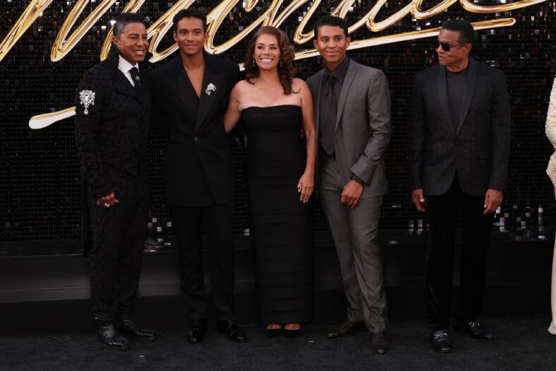 Jermaine Jackson, Jaafar Jackson, Alejandra Oaziaza Jackson and Jermajesty Jackson.