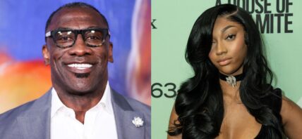 Photo collage of Shannon Sharpe, Angel Reese.
