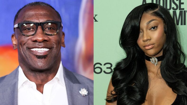 Photo collage of Shannon Sharpe, Angel Reese.