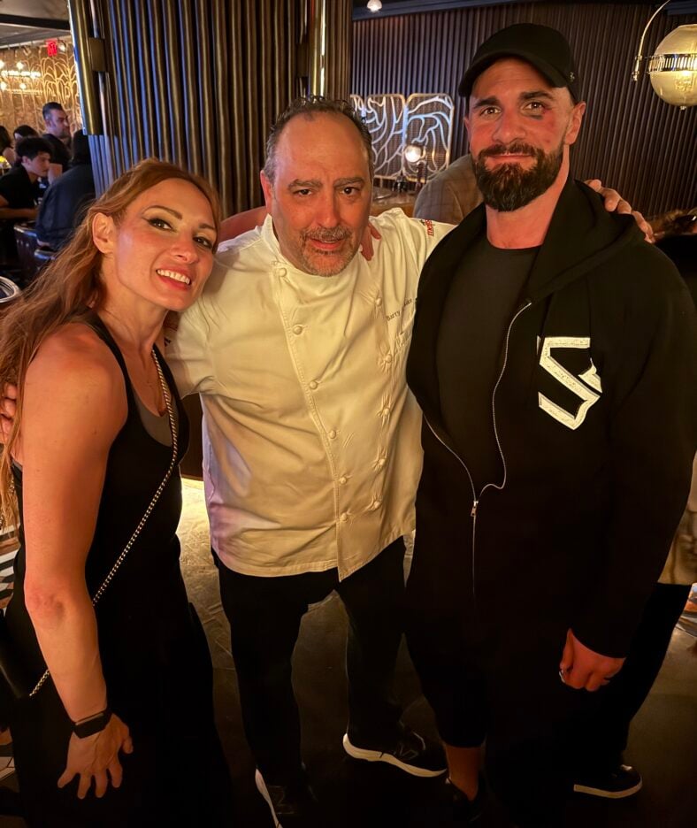 Becky Lynch and Seth Rollins at Barrys