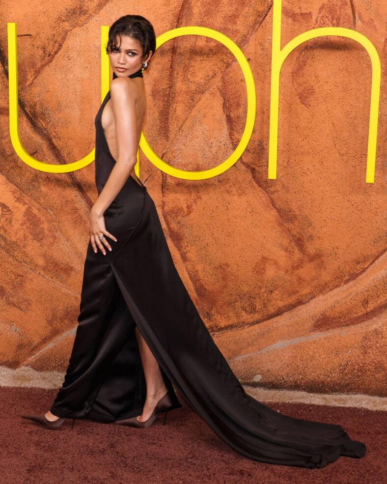 Zendaya wearing Ashi Studio SS26 Couture and Chopard jewelry, styled by Law Roach arrives at the Los Angeles Premiere Of HBO's 'Euphoria' Season 3