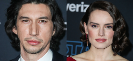 Daisy Ridley and Adam Driver at the Rise of Skywalker premiere