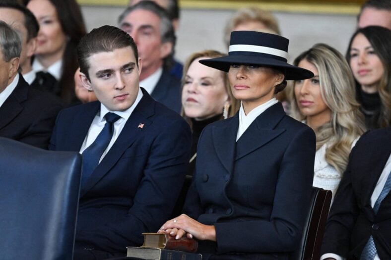 Barron Trump and Melania Trump