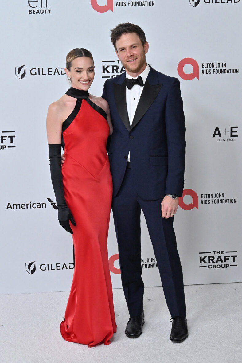 Brianne Howey and Matt Ziering at USA - Elton John Academy Awards Viewing Party - W Hollywood