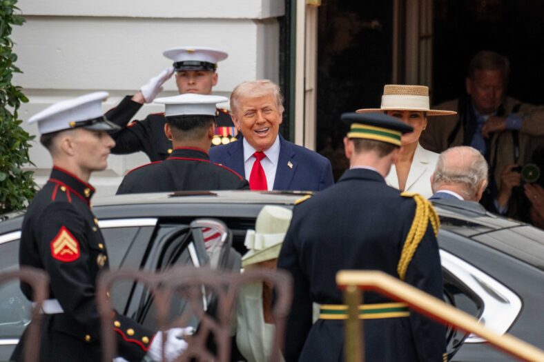 King Charles arrives at the White House