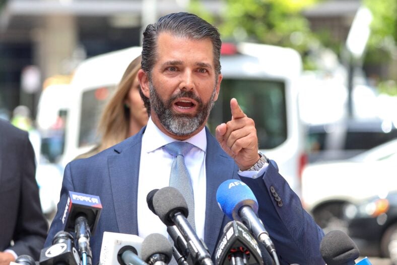 Donald Trump Jr outside court