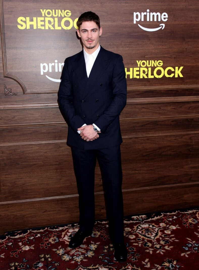 Hero Fiennes Tiffin in a Prada suit