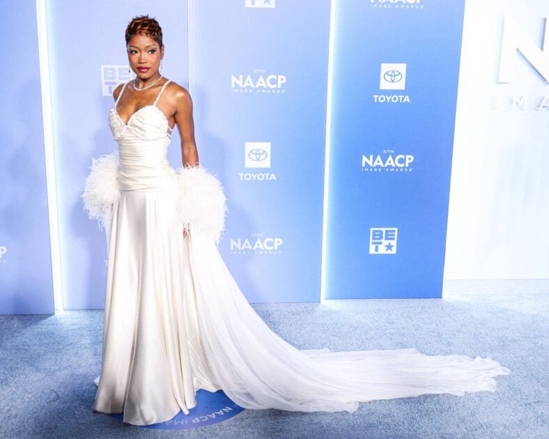 Keke Palmer in a white dress