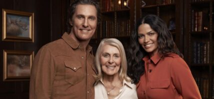 Matthew McConaughey, his mom, and Camila Alves McConaughey,
