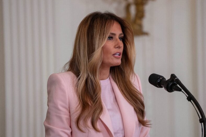 Melania Trump delivering a speech
