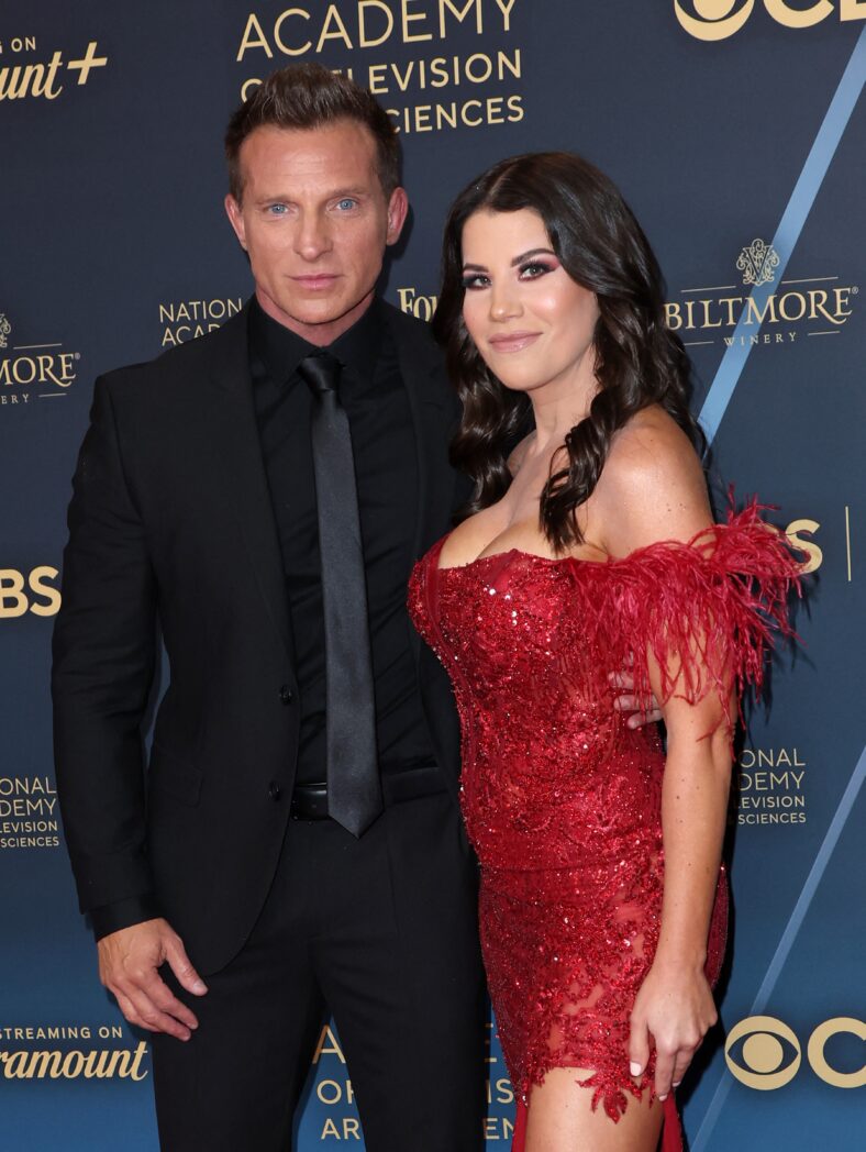 Steve Burton and Michelle Lundstrom at the 51st Daytime Emmy Awards