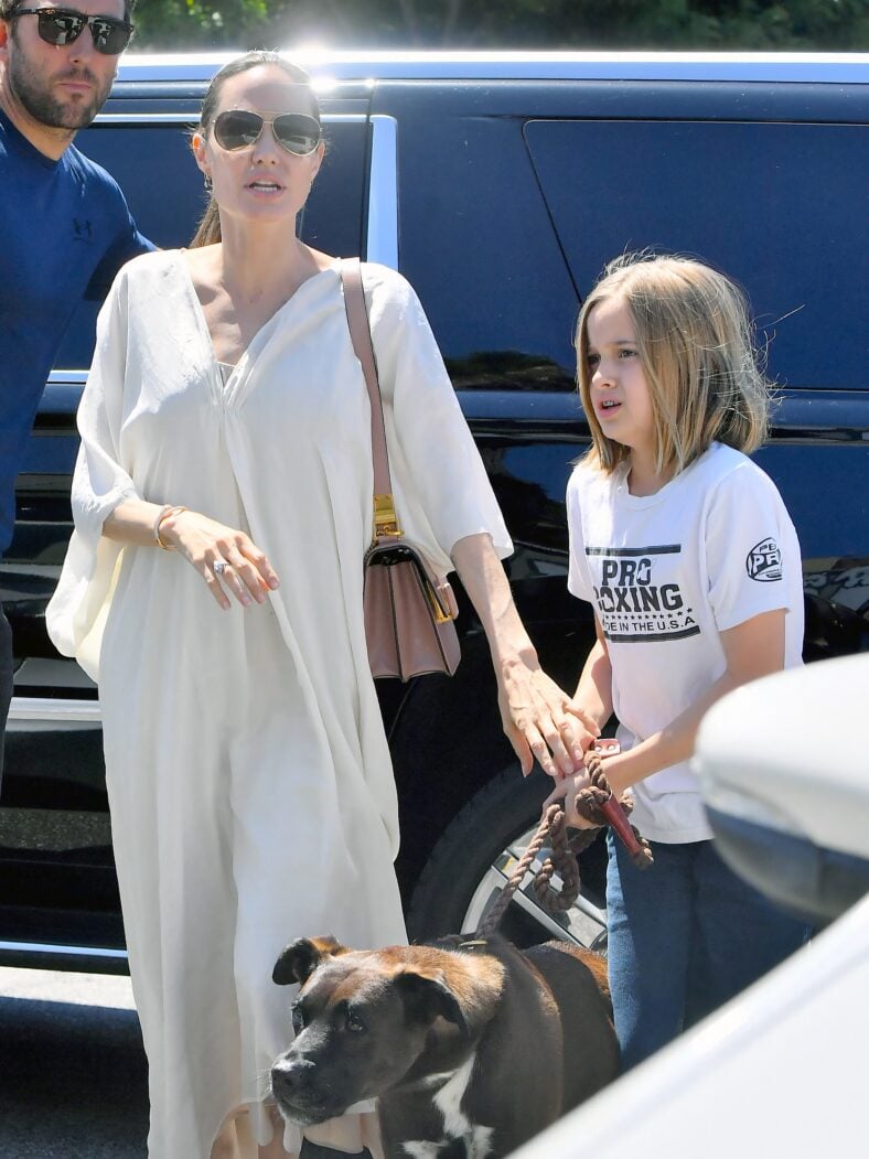 Angelina Jolie and Vivienne Jolie-Pitt head to a dog supply store in Los Angeles