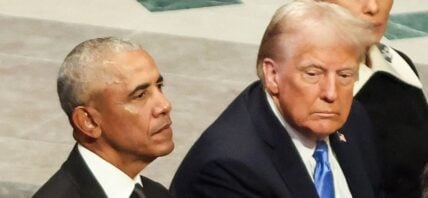 Barack Obama and Donald Trump at a State Funeral Honoring US President Jimmy Carter