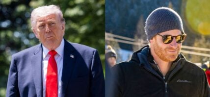 A side-by-side collage of Donald Trump and Prince Harry