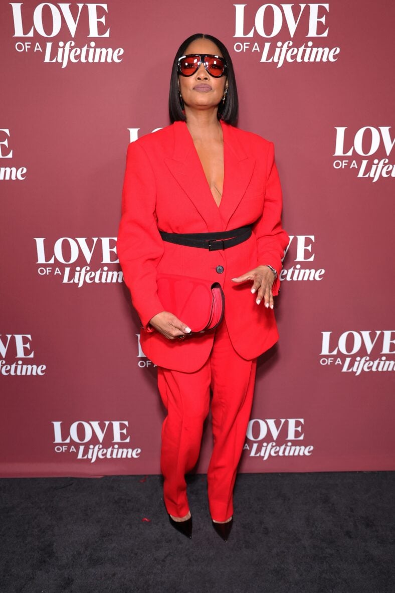 Garcelle Beauvais posing on the red carpet. 