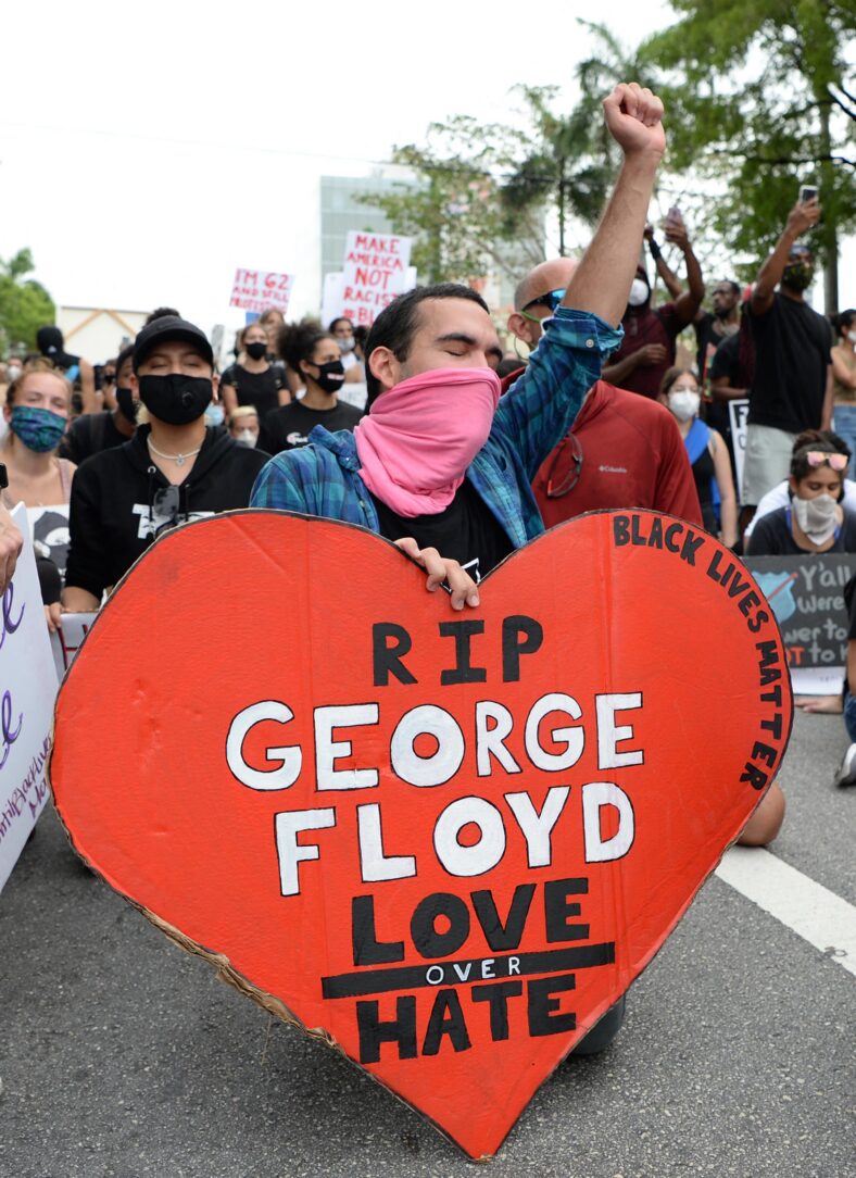The protest for George Floyd in Downtown Miami Florida