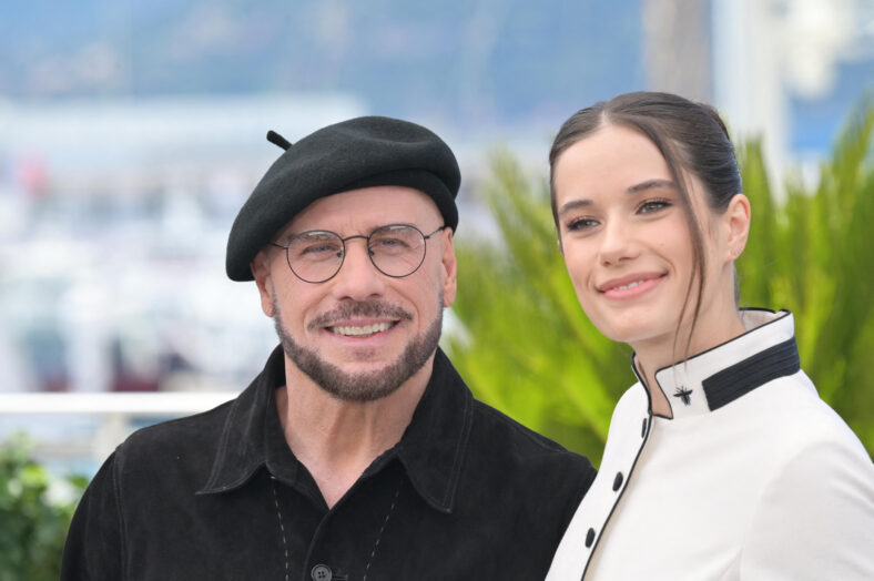 John Travolta and his daughter Ella Bleu Travolta at the Propeller One Way Night Coach Photocall at 79th Festival de Cannes - Cannes, France