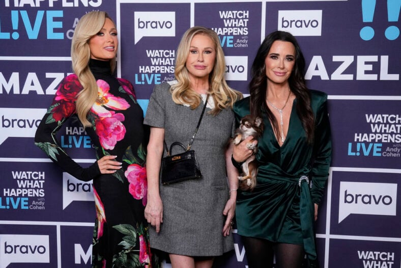 Kathy Hilton with sister, Kyle, and daughter, Paris. 