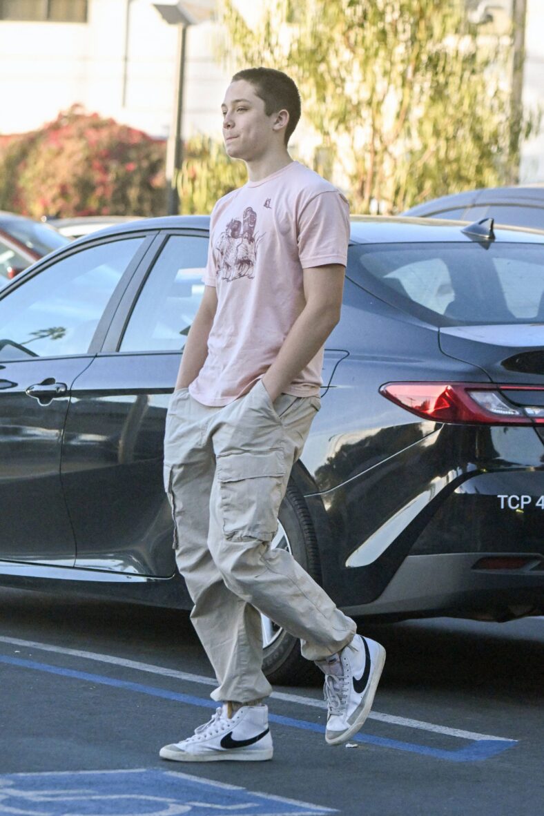 Knox Jolie-Pitt is seen picking up groceries at a local market in Los Feliz