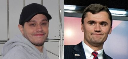 Pete Davidson, Charlie Kirk photo collage
