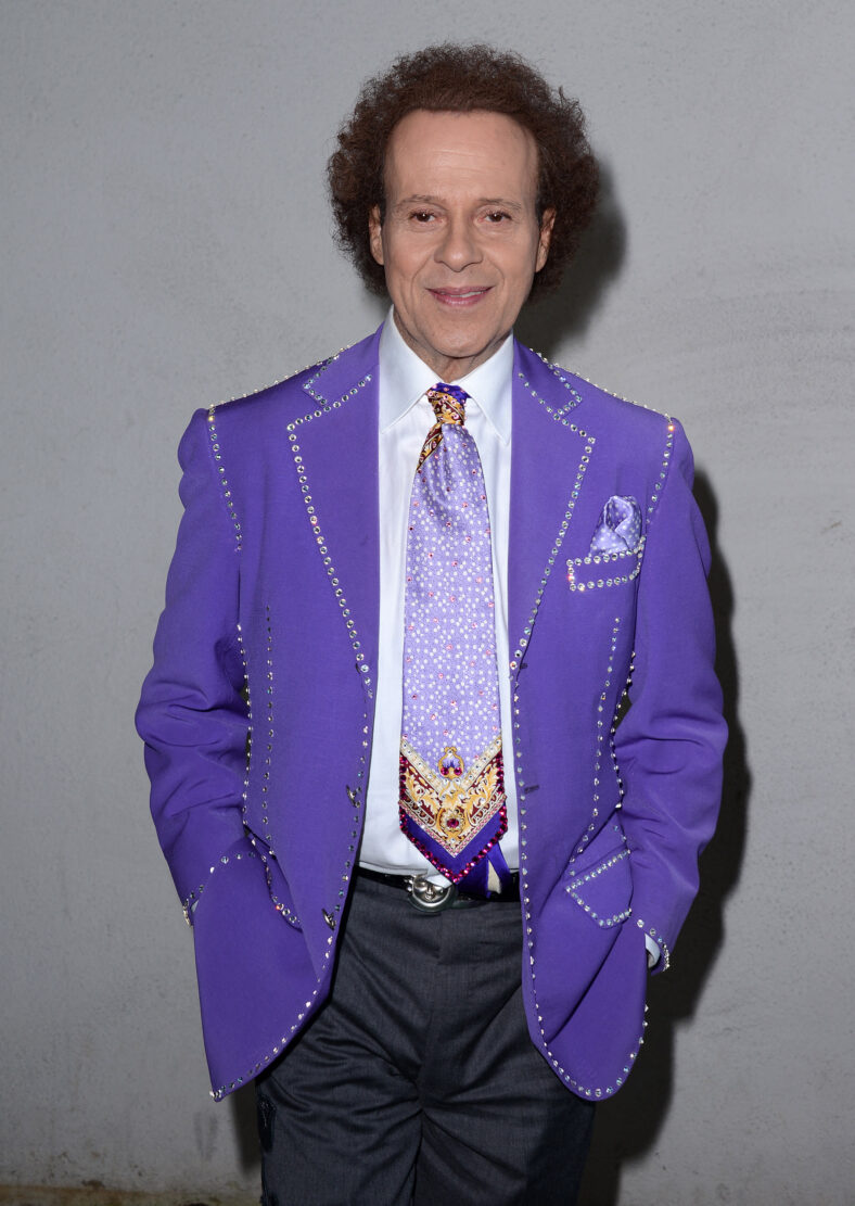 Richard Simmons wearing purple