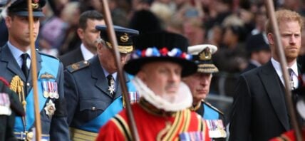 King Charles, Prince William and Prince Harry at Queen Elizabeth's funeral
