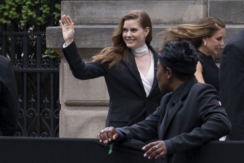 Amy Adams with Louis Vuitton Cruise 2027 Arrivals In New York