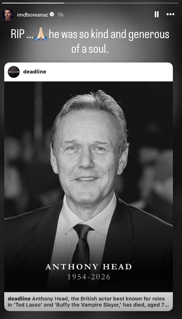 David Boreanaz's tribute to Anthony Head